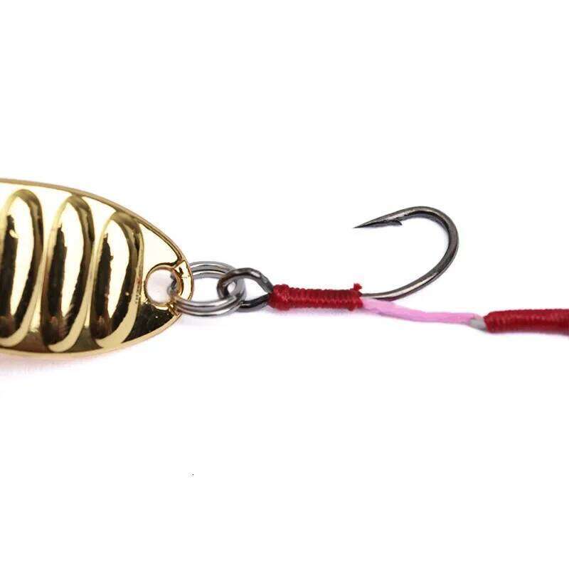 OUTKIT 10pcs Carbon Steel Double Micro-Big Eye Single Spoon Lure with Pipe Hook Handle for Small Fish Z260228