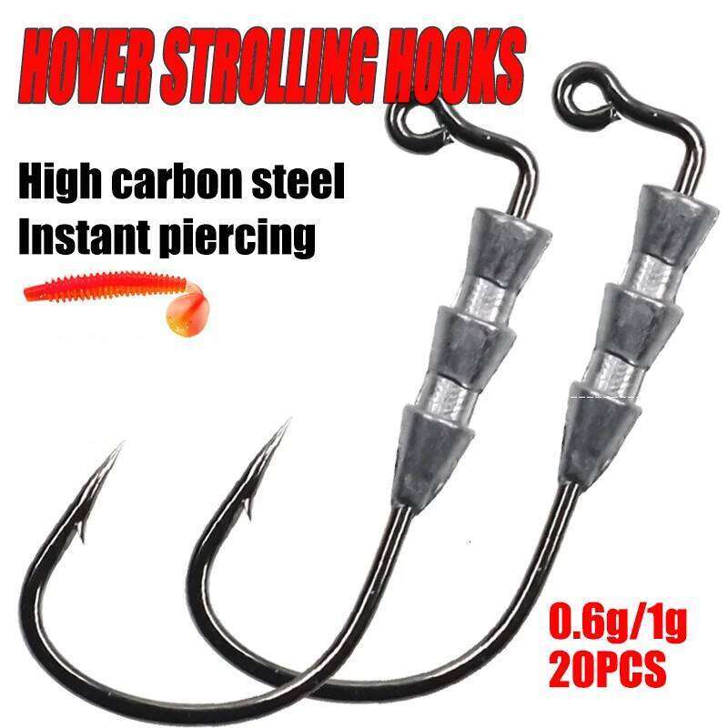 20/40PCS Hover strolling 0.6g 1g Head Hooks jigging High Carbon Steel Aberdeen Jig small fishing hook Bass Trout Z260228