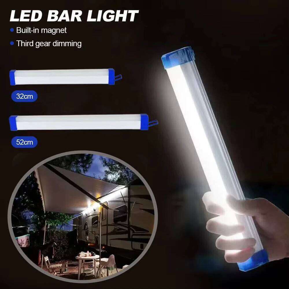 LED Bar Rechargeable Tube Camping Lamp Magnetic Suspension Portable Light Bulb for Emergency Night Market Outdoor Lighting S260302