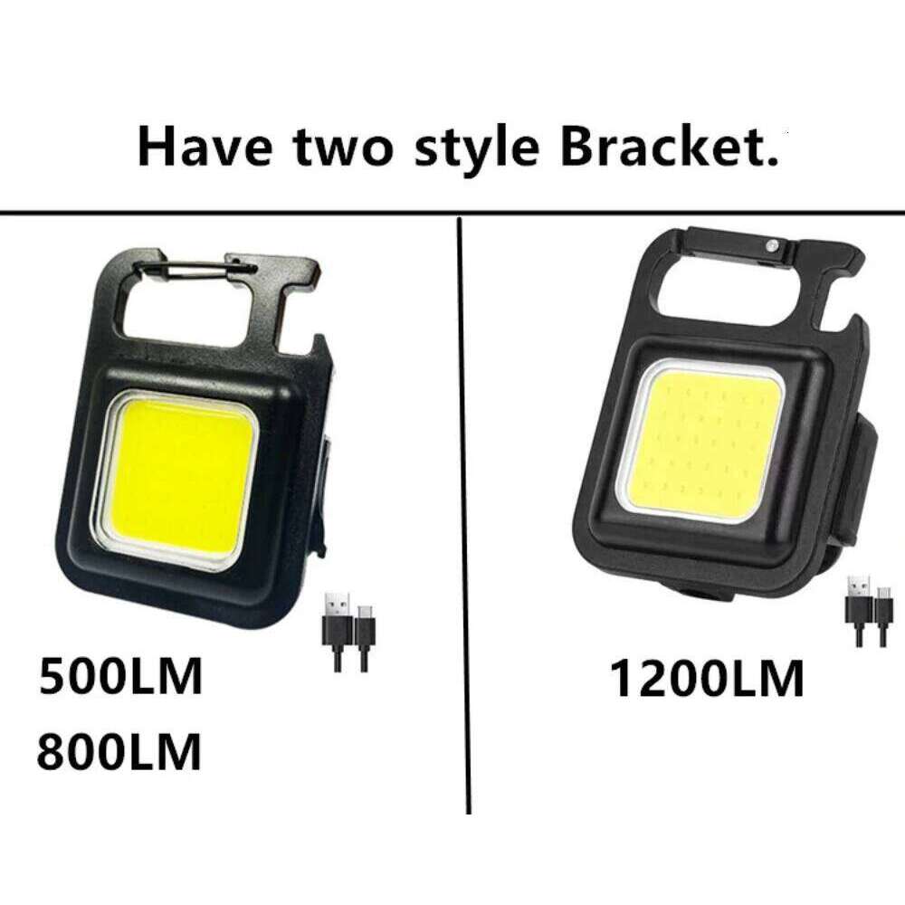 Mini LED Portable Keychain Flashlight Multifunction COB Work Light USB Rechargeable Strong Magnet Outdoor Camping Lantern S260302