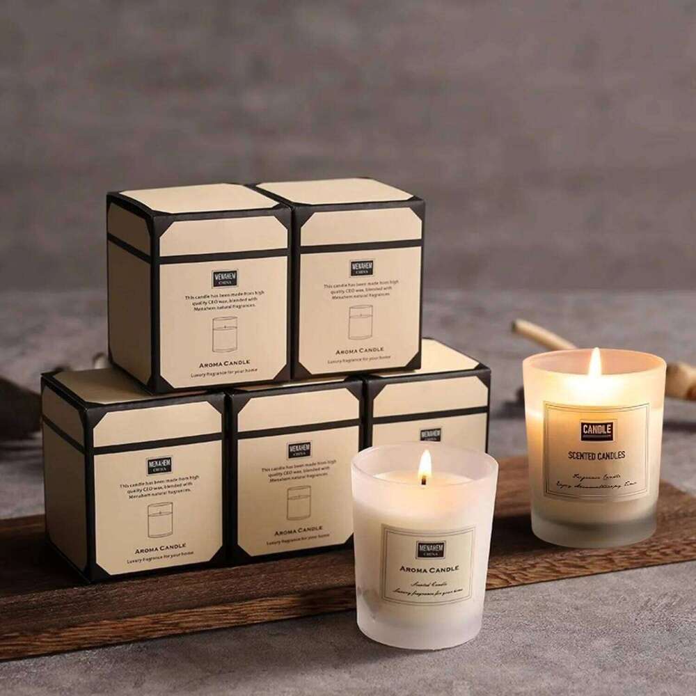 Polished smokeless fragrant glass cup plant wax, candles, scented jar candles W260303