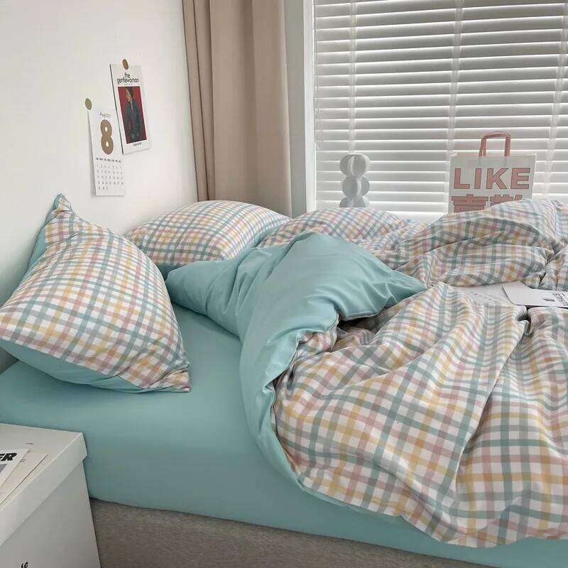 Cover Sheets Linen Washed Cotton Four-piece Bed Sheet Duvet Coverthree-piece Set Suitable for Students W260302