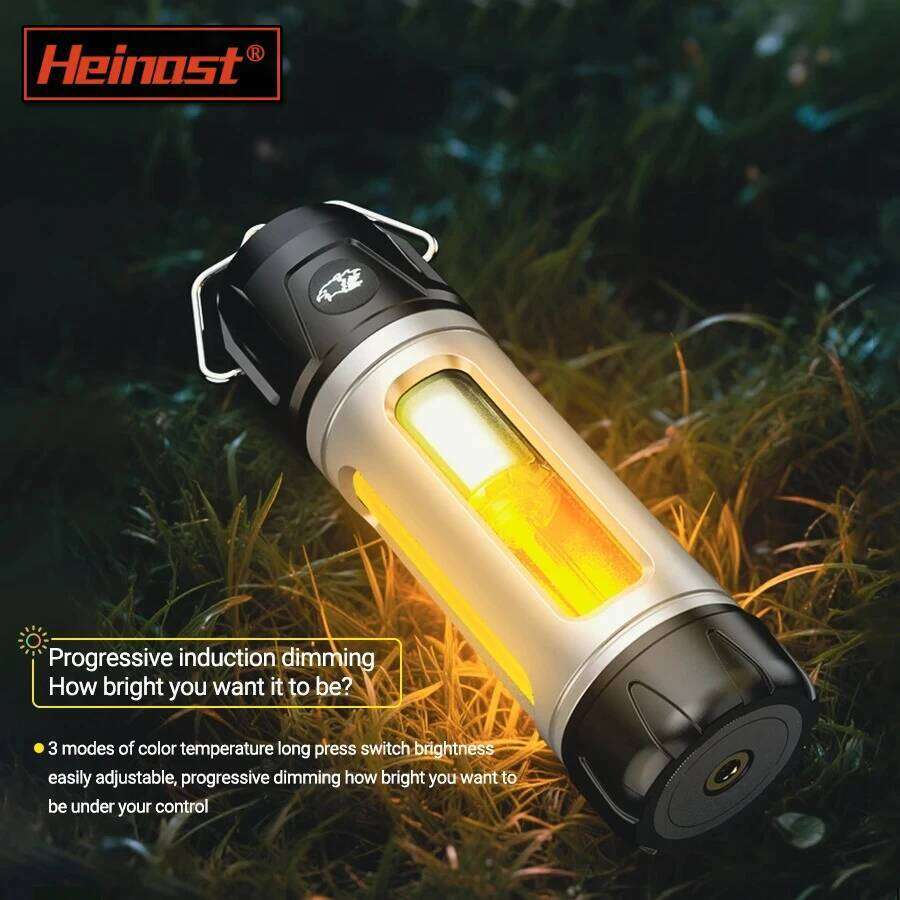 Portable 800mAh Rechargeable Battery Smooth Brightness Control 6 Light Modes Metal Hook IPX4 Splashproof Compact Lantern S260302