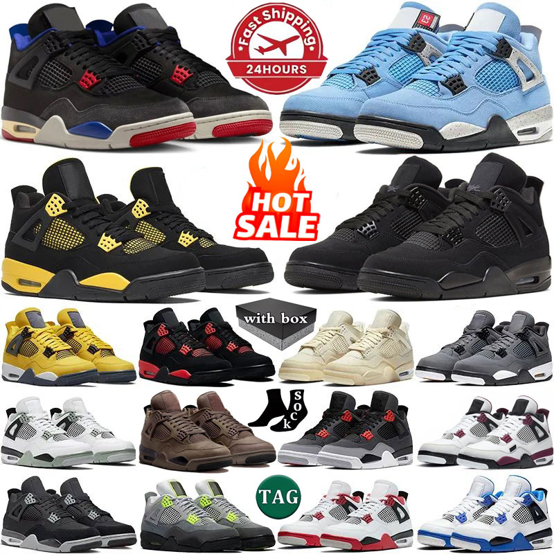 Mens 4 Basketball Shoes Military Black Cat 4s Sneakers University Blue Red Cement Thunder Pine Green White Oreo Cool Grey Designer Men Women Sports Trainers Size 36-47