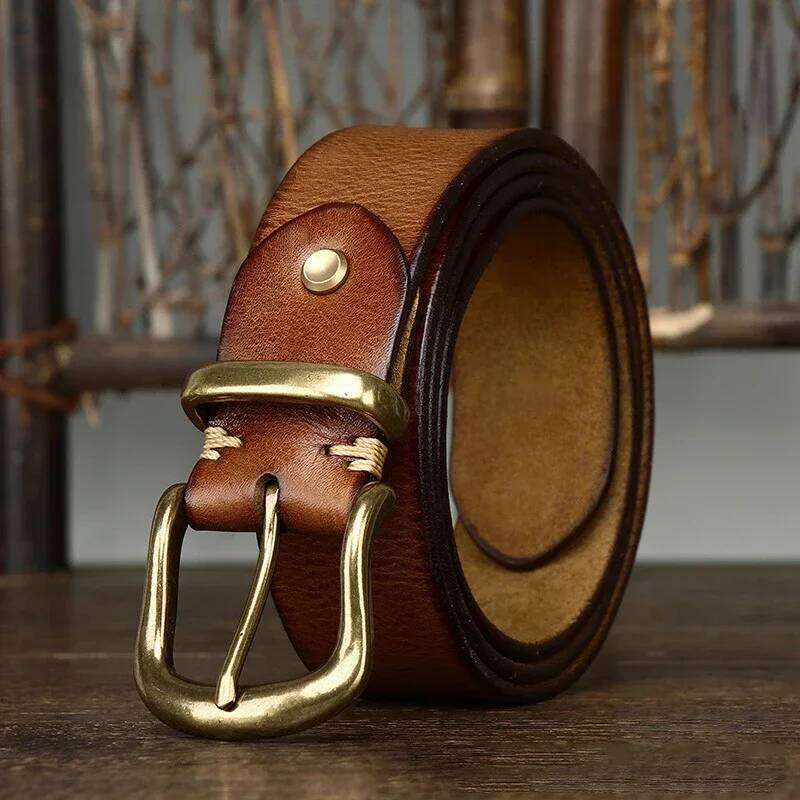 Belt Male Fashion Men's Luxury Designer Cowskin Belts for Jeans Genuine Leather Strap Pin Buckle Cummerbunds Ceinture Homme S260228