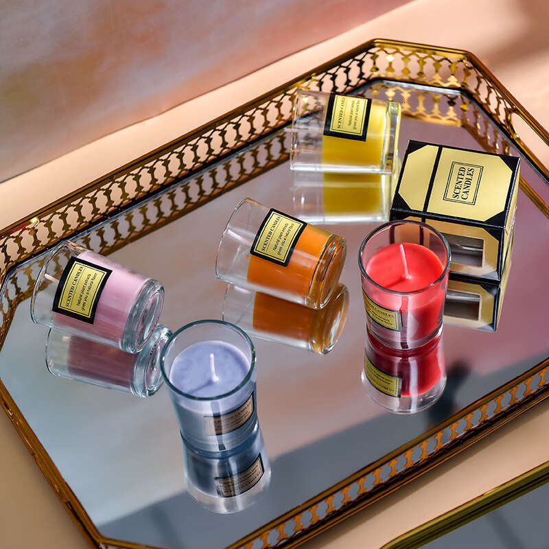 Cross-Border Small Round Colorful Scented Niche Fragrance Plant Essential Oil Smokeless Birthday Candle Cup Gift Wholesale W260303