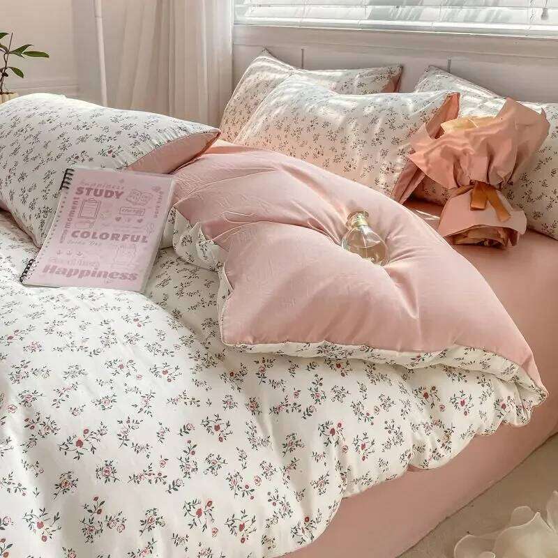 Light Luxury a Maternal Infant Class Washed Cotton and Linen Four-piece Quilt Set Single Student Dormitory Bed Sheet 3-piece W260302