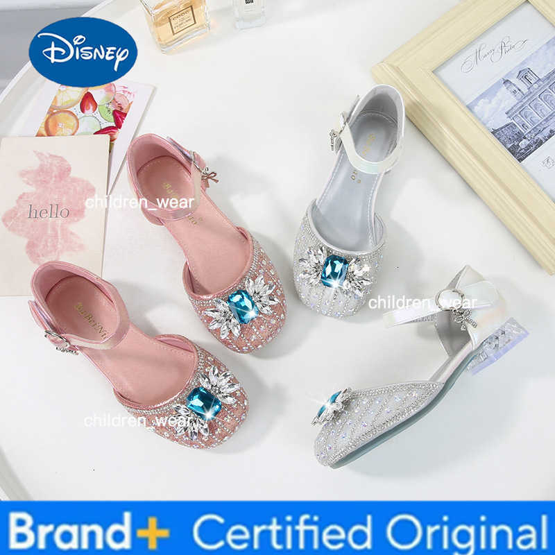 Disney Summer New Childrens Sandals Kids Dance Single Casual Shoe Rhinestone Glitter Fashion Princess Girl Party Wedding Dress Shoes H260303