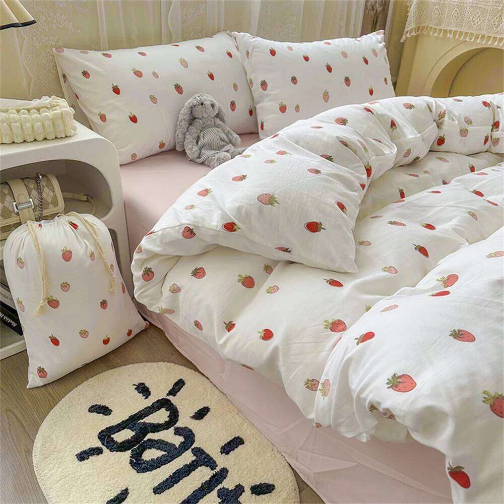 Four Piece Set Floral Style Duvet Cover Quilt Covers Linen Pillowcase Bedding Bedroom Bed Sets Queen King Home Textiles W260302