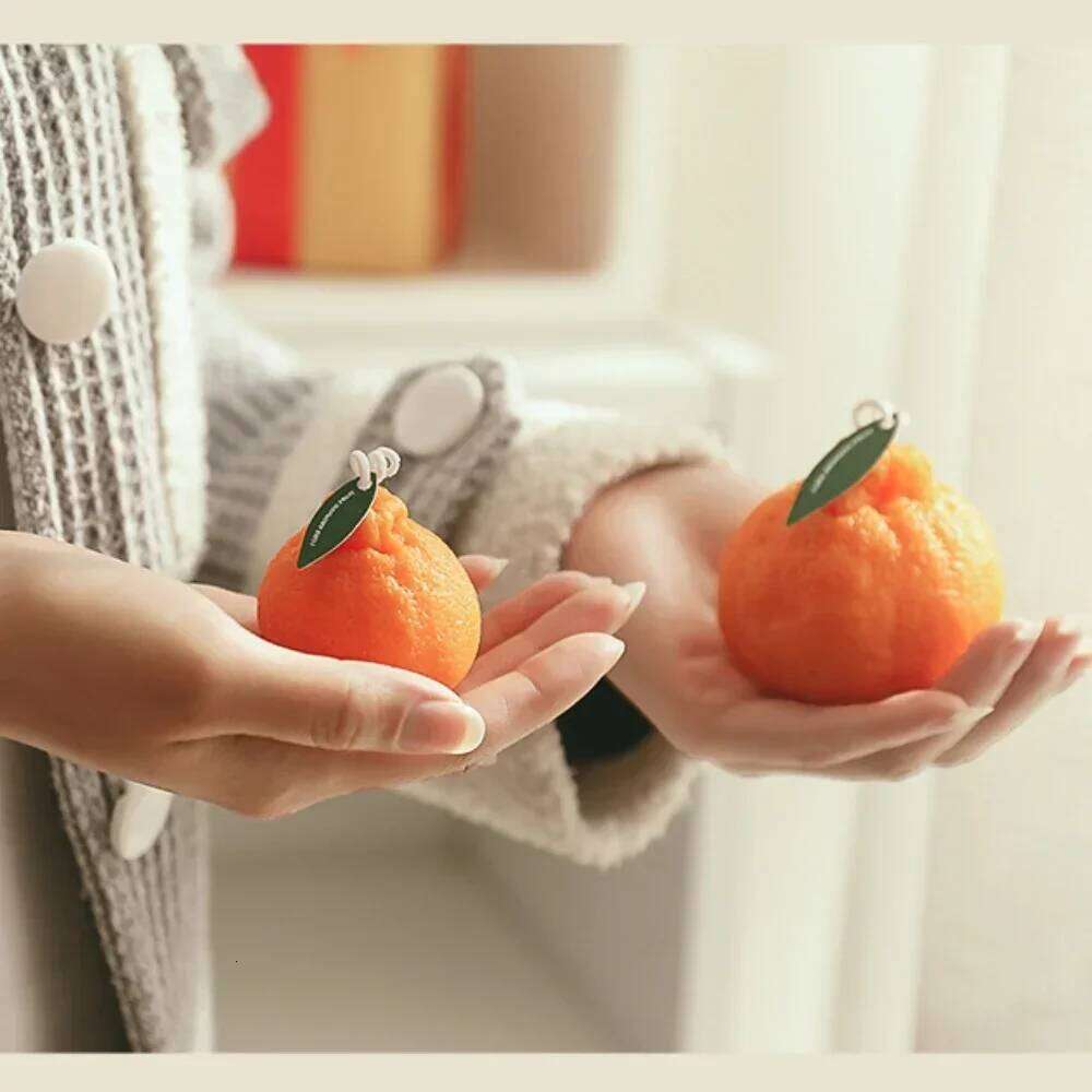 Tangerine Scented Candle, Handmade Souvenir, Small Gift, Photo Session, Imitation Fruit, Spring Festival, Lucky New Year Gift W260303