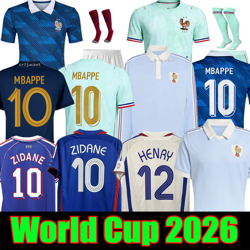 france jersey world cup 2026 maillot quipe de French Soccer Jerseys 26 27 MBAPPE DEMBELE EKITIKE Olise Kids retro Football tops Shirt maillot de foot ZIDANE vintage
