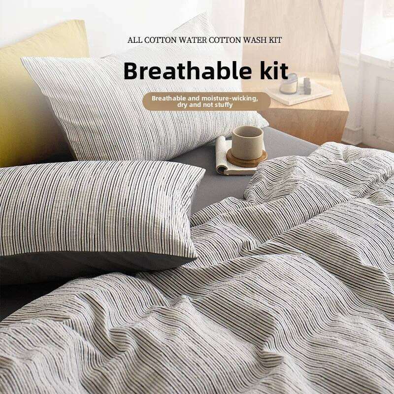 Four-piece set of pure cotton on the bed 2025 new light luxury quilt cover sheets winter high-end bedding W260302