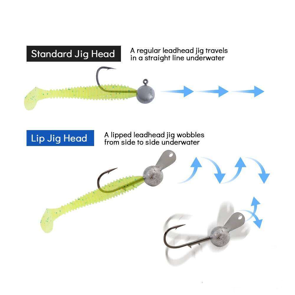 2025 NEW Design Jig Head Hook With Metal Lip 3.5g/5g/7g/10g 10pcs/pack Enhanced Bait Action for Bass And Soft Worm Fishing Z260228