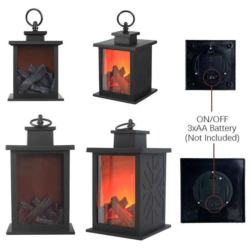 LED Fireplace Hand Held Decorations Table Lamp, Flame Warm Lighting, for Holiday Gift Party Camping Summer Home Decor S260302
