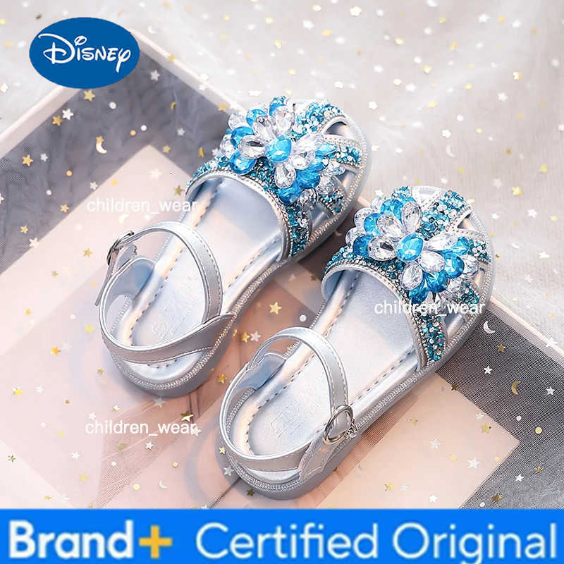 Disney 2025 Children Sandals for Girls Summer New Fashion Korean Style Soft Bottom Anti-slippery Versatile Princess Cut-outs Shoes H260303