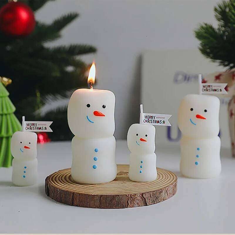 Scented Decorative Candles, Guest Gift Set, Souvenir Snowman Candles for Home Christmas Decoration W260303