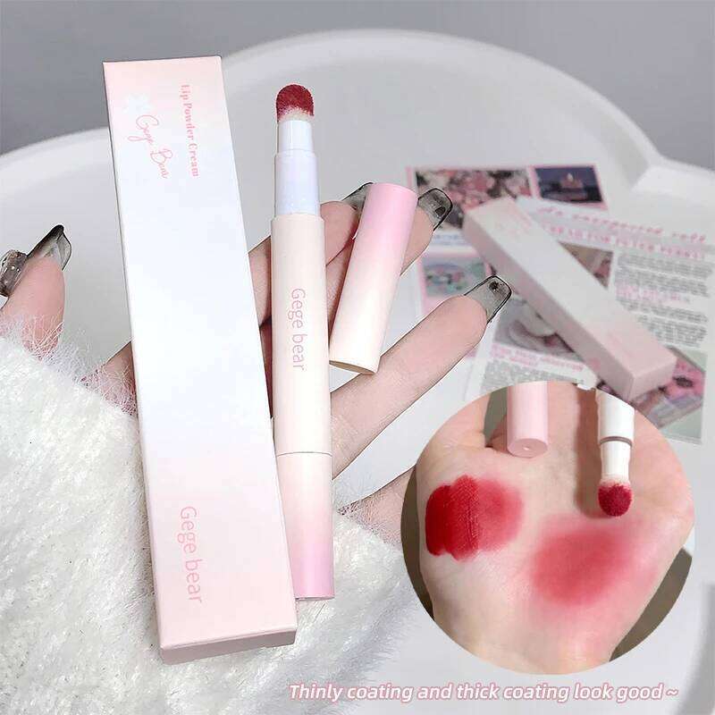 Hot Sales Gege Bear Makeup Sponge Tip Lippie Birthday Gift Matte Non-Stick Cup Cute Powder Cream Lip Mud H260302
