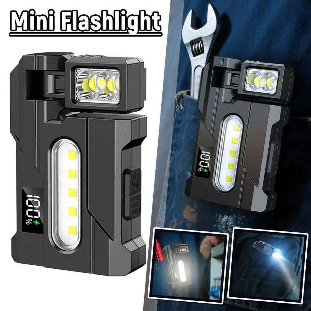 Outdoor Lighting Key COB High Brightness Magnet Pen LED Mini Flashlight Strong Side Portable Warning Light S260302