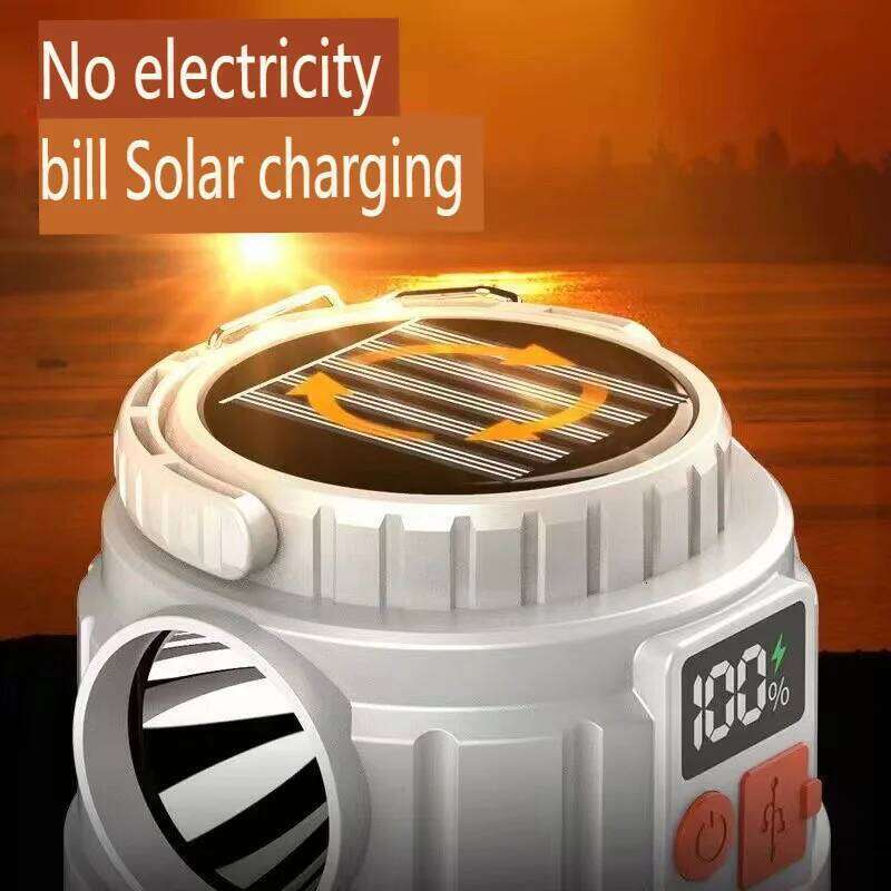 Camping Light USB Rechargeable Outdoor Tent Flashlight Solar Charging Emergency Hurricane Camp Lamp Waterproof Power Bank S260302