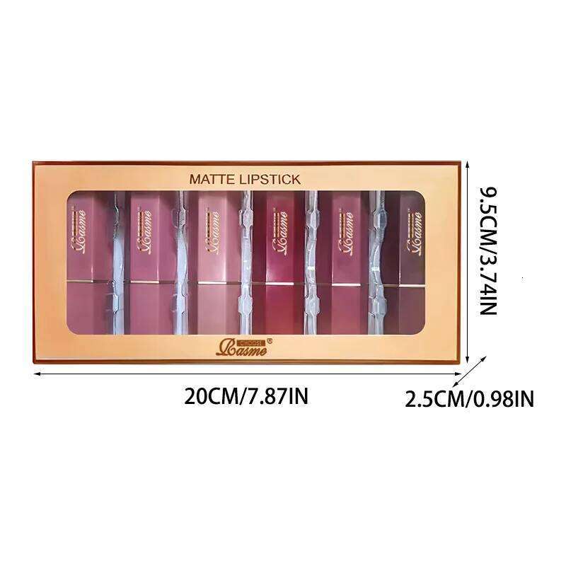 6-Color Matte Lipstick Set Easy To Apply Long-Lasting Smooth Moisturizing Waterproof Lip Makeup H260302
