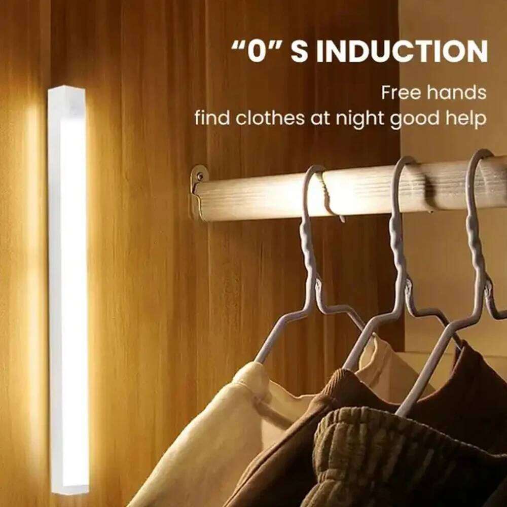 Night Lights Wireless LED Motion Sensor Lamp USB Rechargeable Magnetic Portable Wardrobe Bedside Closet Kitchen Aisle Detector S260302