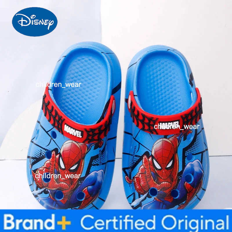Disney Childrens Slippers Summer Boys Spiderman Slipper Anti-slip Hole Kids Beach Shoes Soft Bottom Toddler Home Slipper H260303