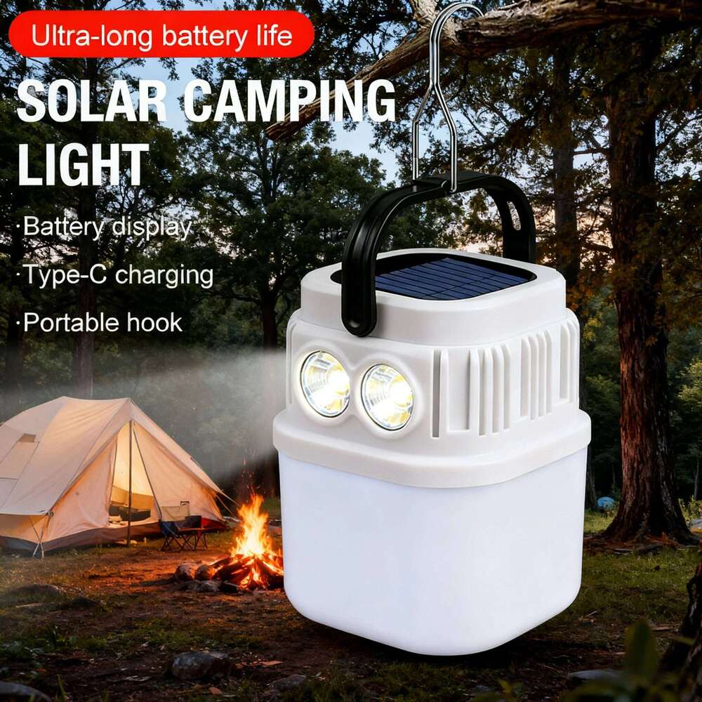 Super Bright Camping Bulb Solar LED 6 Lighting Modes USB Rechargeable Power Bank Outdoor BBQ Tents Hanging Emergency Light S260302