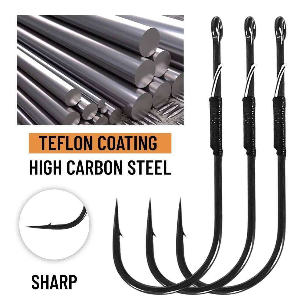 ZUKIBO10pcs Offset Jig Head Straight Handle Obstacle High Carbon Steel Puncture Soft Bait Hook Bass Fishing Tool Z260228