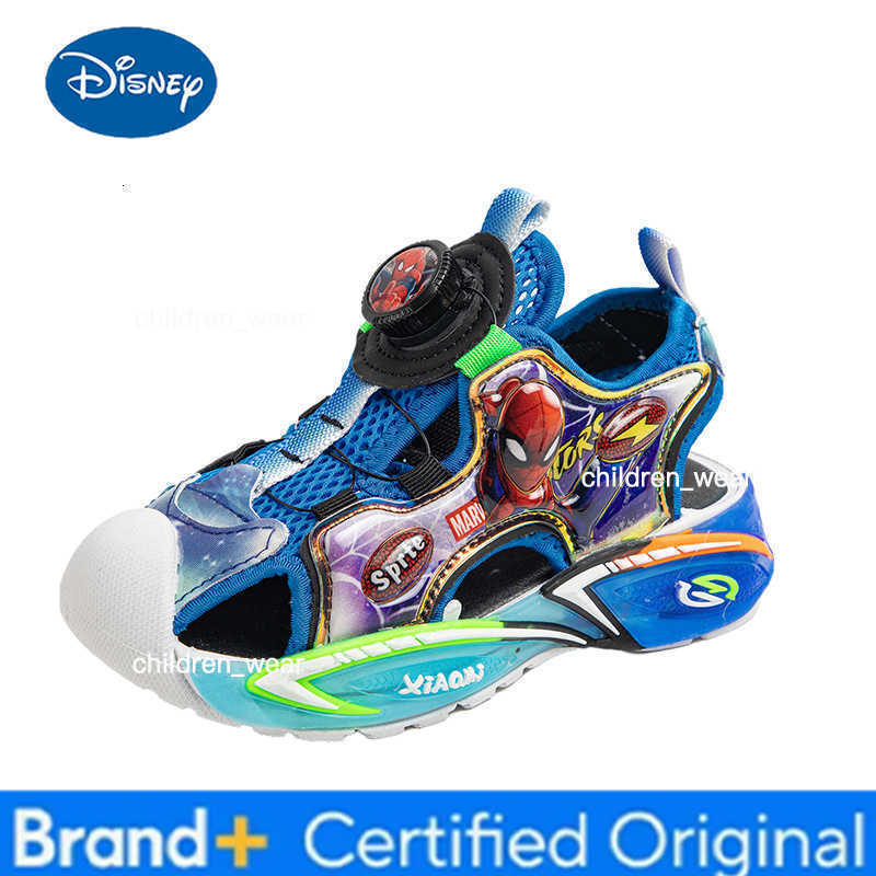 Disney Summer Baby Boys LED Light Sandals Cartoon Spider Man Children Closed Toe Orthopedic Kids Slippers Girls Sport Soft Beach Shoes H260303