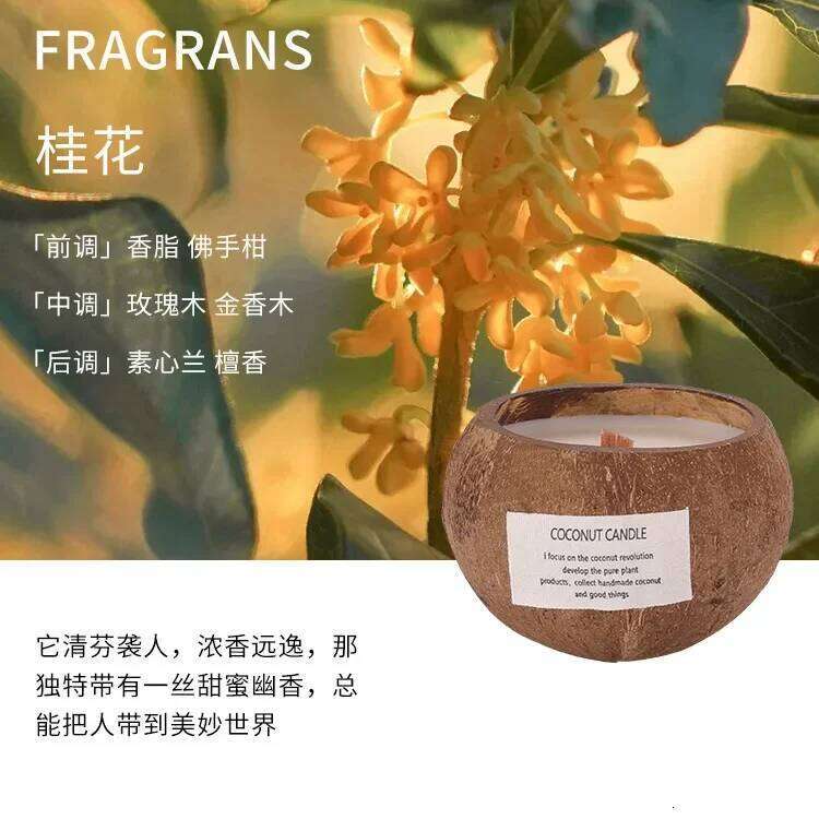 Coconut Shell Aromatherapy Birthday Candles Osmanthus Soybean Candle Bedroom Fragrance Decoracion m W260303