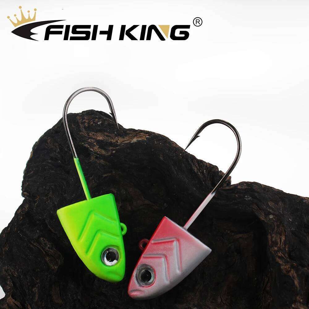 FISH KING 1pack Minnow Jig Head Hooks 5g 12g 25g Soft Lure Hook Jigging Artificial Silicone Bait Fishing Tackle Z260228