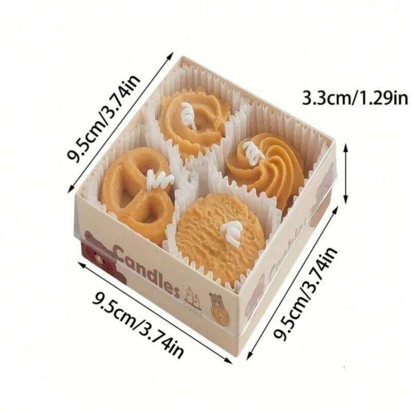 biscuit candles, cookie scented box creative candles ins set gift modeling wax, holiday decoration W260303