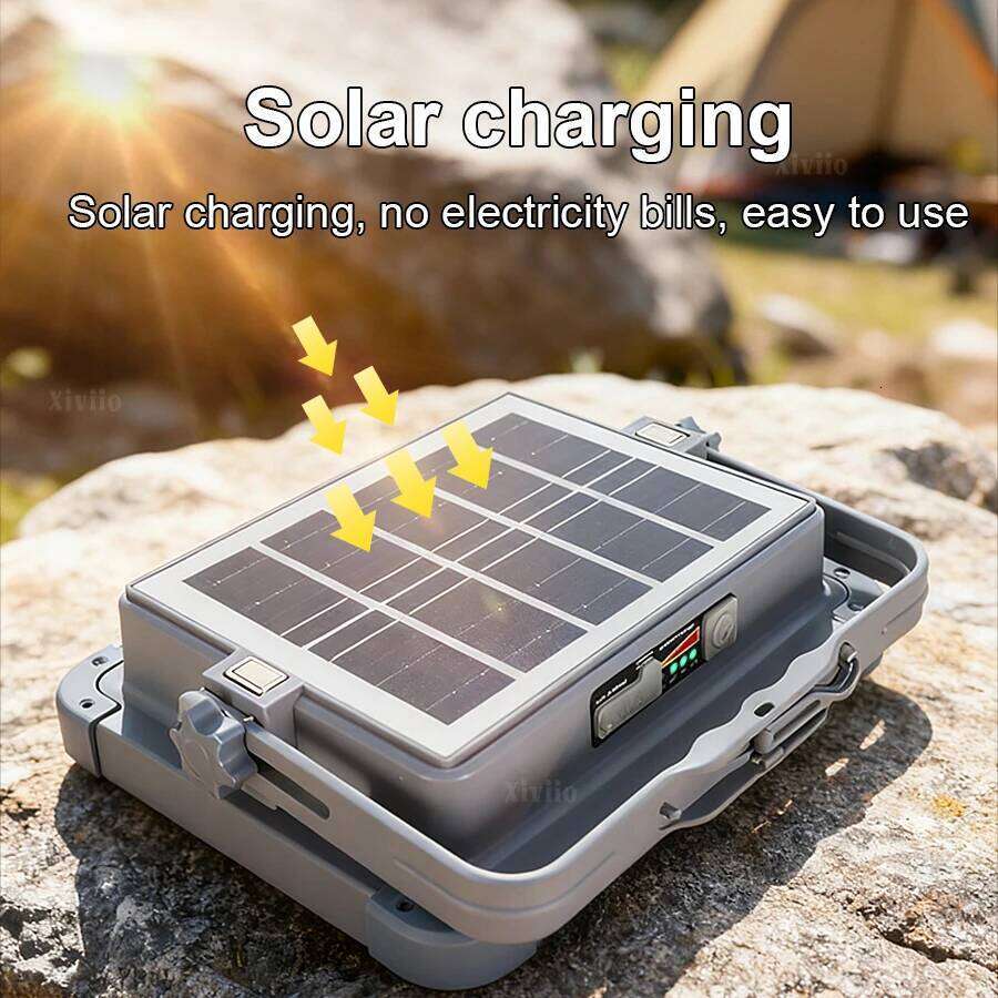 Portable Solar LED Tent Rechargeable Lantern Emergency Night Market Light Outdoor Camping Bulb Lamp Searchlight S260302