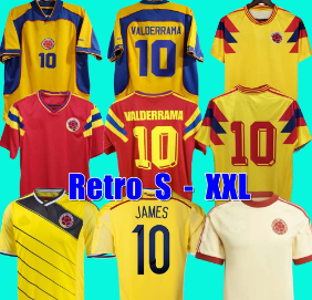 Valderrama soccer jerseys Guerrero Colombia 1990 Retro classic commemorate antique Collection vintage home yellow football shirt 01 02 2014 JAMES FALCAO