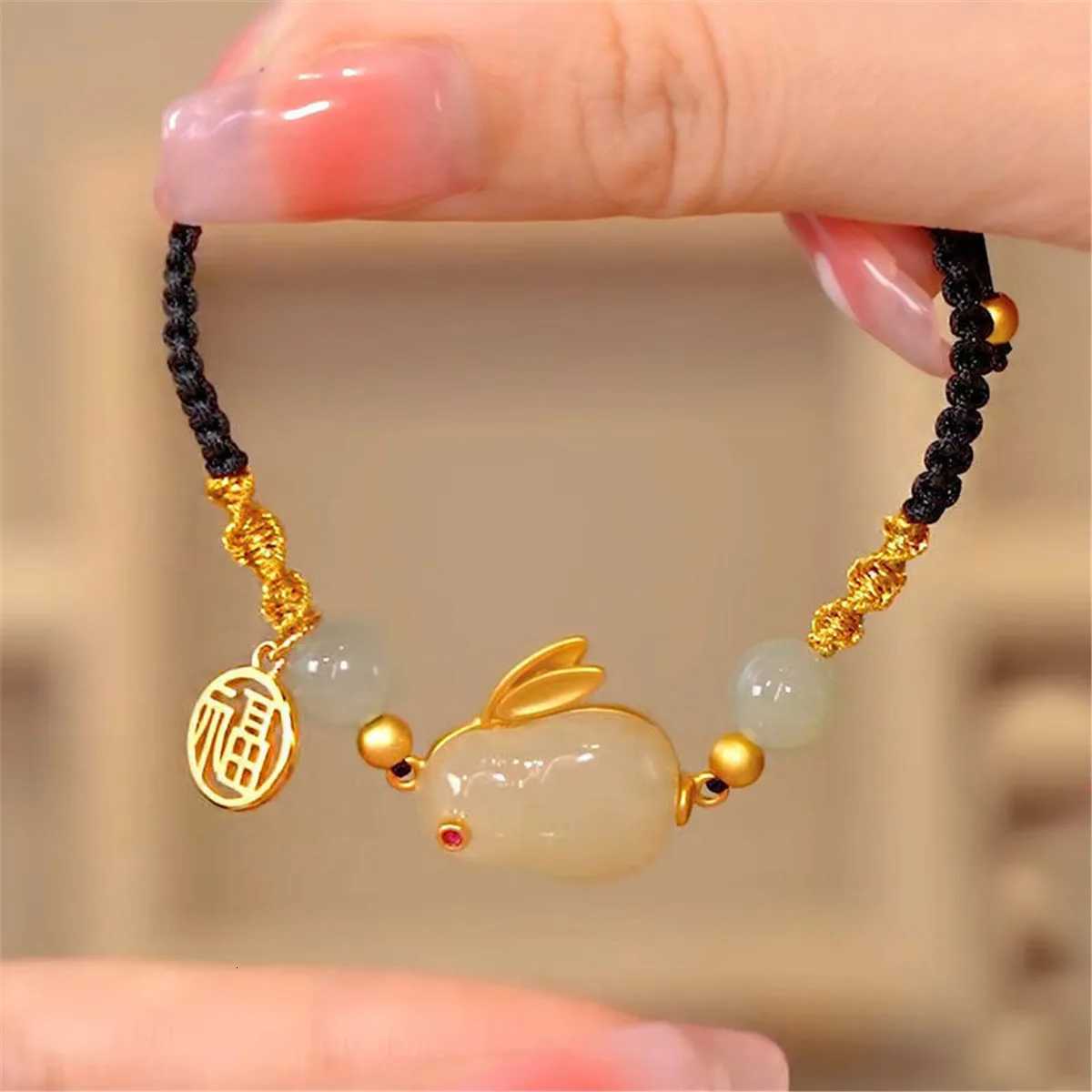 Fashion Rabbit Ulzzang Kawaii Bracelet for Women Cute Chinese Vintage Jewelry Lucky Bell Gifts for Family Lovers Femme Gifts H260303