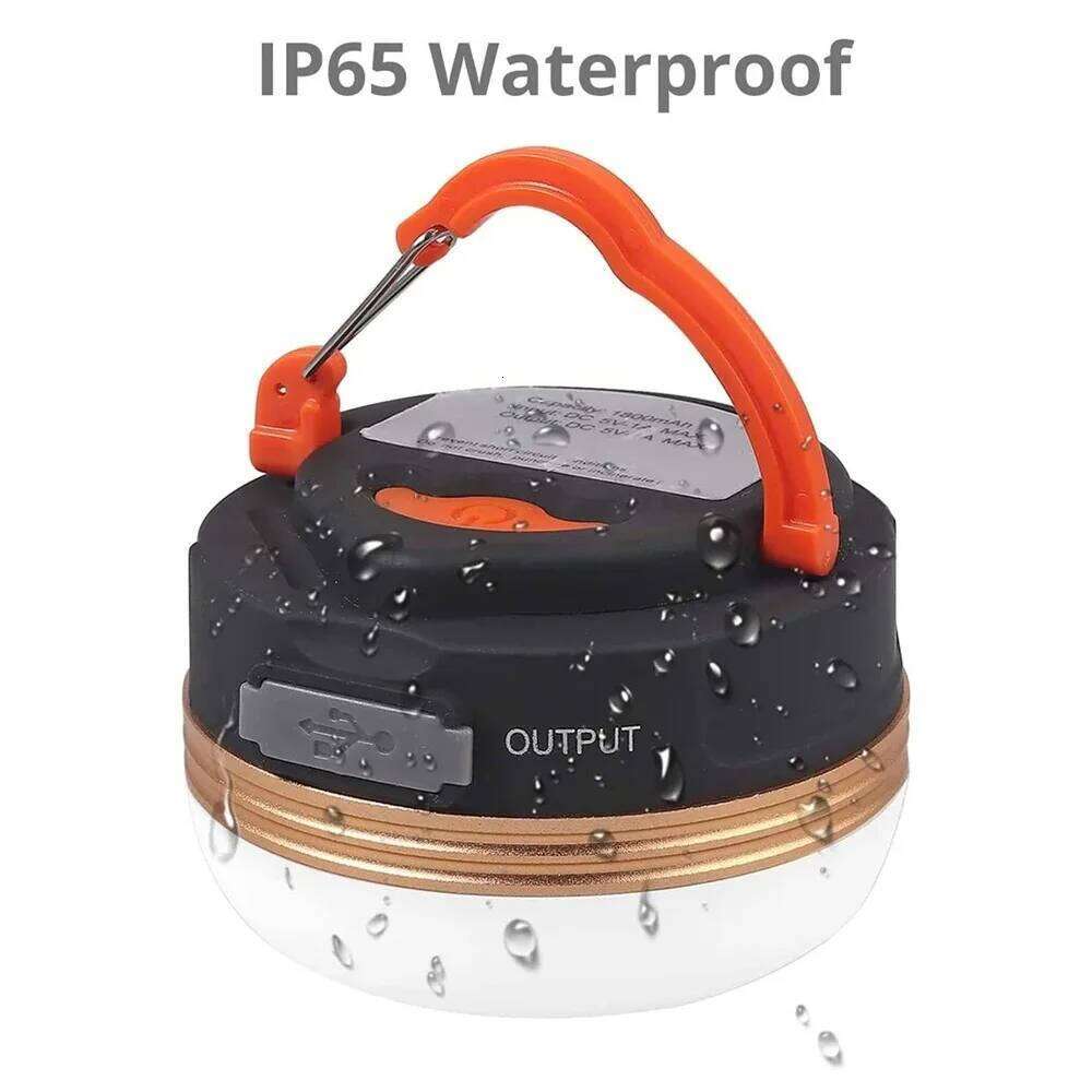 Power Lantern Tents 1200mah USB Rechargeable Portable Camping Light Outdoor Hiking Night Hanging Lamp S260302
