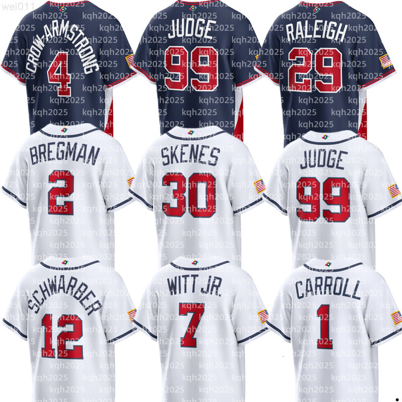 custom 2026 World USA Baseball Jersey David Bednar Aaron Judge Garrett Cleavinger Clay Holmes Griffin Jax Brad Keller Gabe Speier Michael Wacha Garrett Whitlock