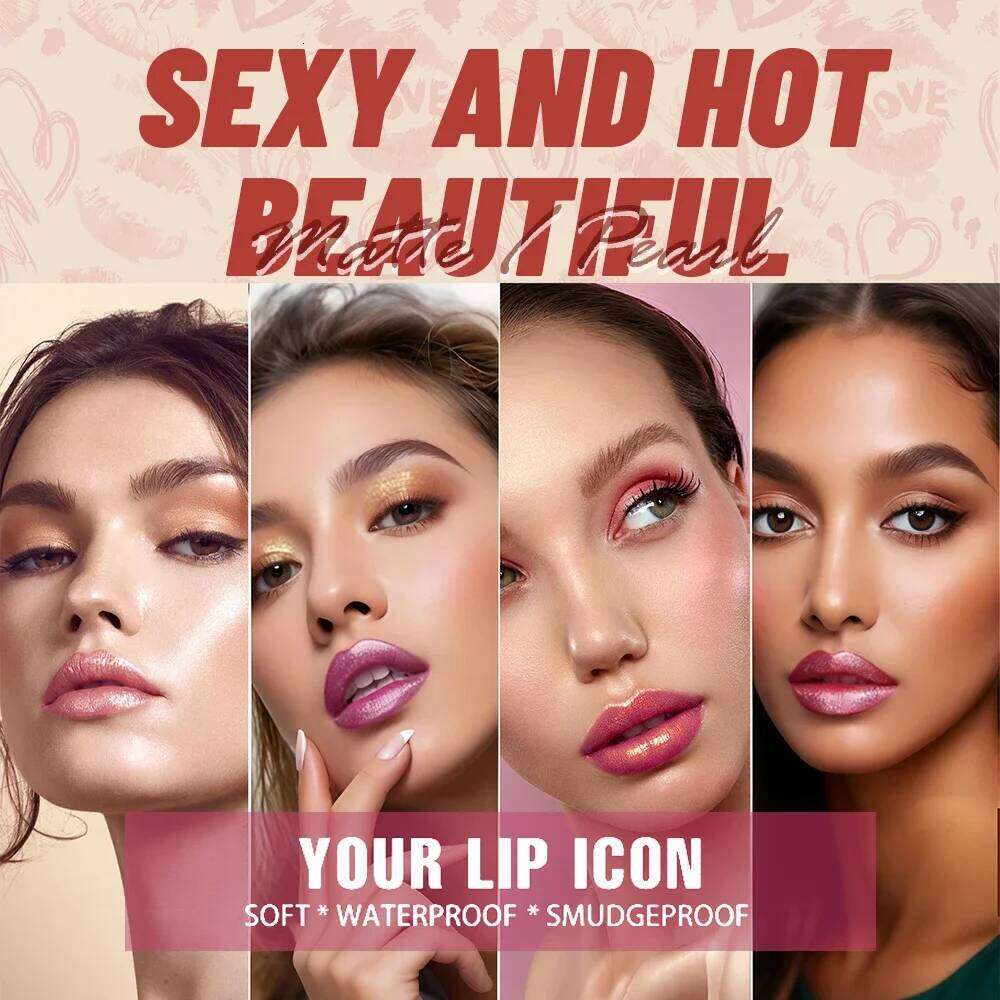 Diamond Glitter Lipstick Long Lasting Waterproof Moisturizing Highly Pigmented Metallic Shine Pearlescent Non Stick Cup Lip Colo H260302