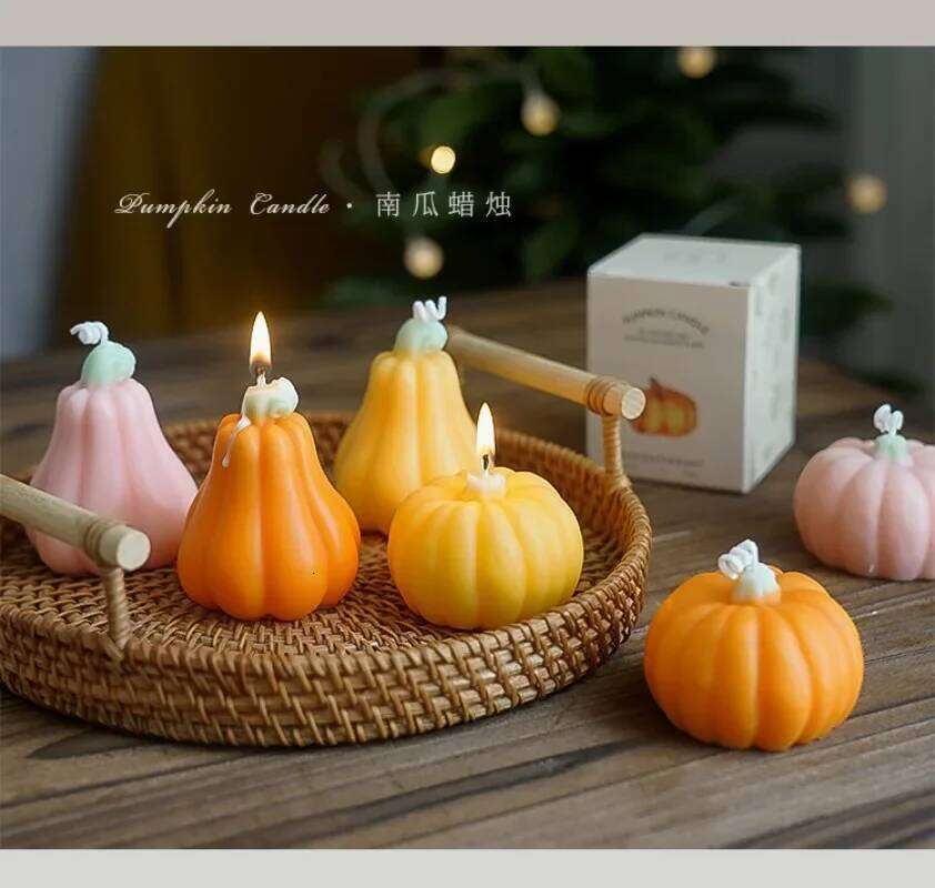 Handmade Pumpkin Candle Romantic Cute Soy Wax Aromatherapy Small Scented Relaxing Wedding Birthday Party Gift Home Decoration W260303
