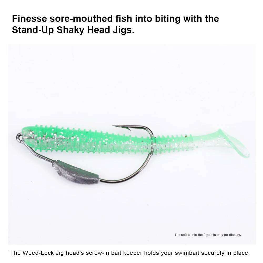 FTK 5Pcs Offset Hooks 2g-7g Weighted Crank Soft Baits Barbed Jig Worm Hook for Texas Rigs Fishing Tackle Z260228