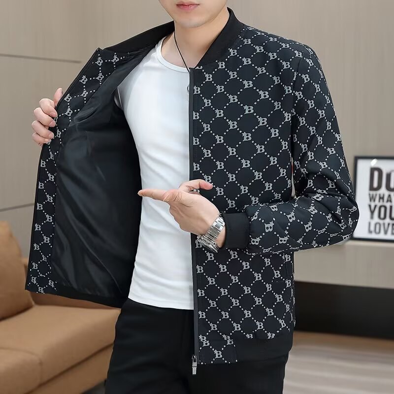 2026 Luxury Brand Designer Clothing Men's Spring And Autumn Jacket New Stand Collar Jacket Trendy Slim Fit Youth Thin Men's Baseball Collar 