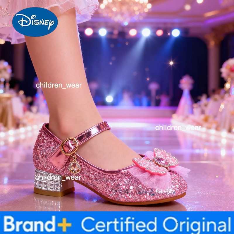 Disney Girls Princess Sandals Childrens Shoes Frozen Elsa Childrens Shoes Girls Fashion Baby Pink Blue High Heel Shoes Size H260303