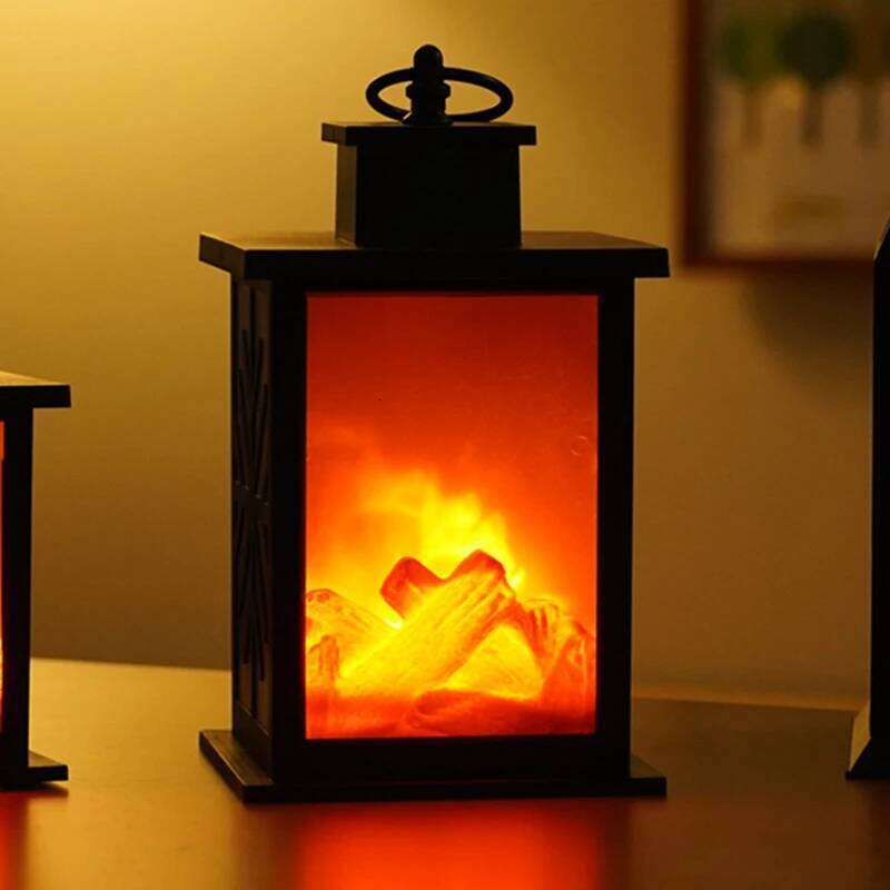 LED Fireplace Hand Held Decorations Table Lamp, Flame Warm Lighting, for Holiday Gift Party Camping Summer Home Decor S260302