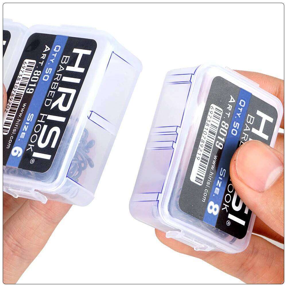 Hirisi 50Pcs Carp Fishing Barbed Pinpoint Claw Hooks PTFE Coated High Carbon Steel 8019 Z260228