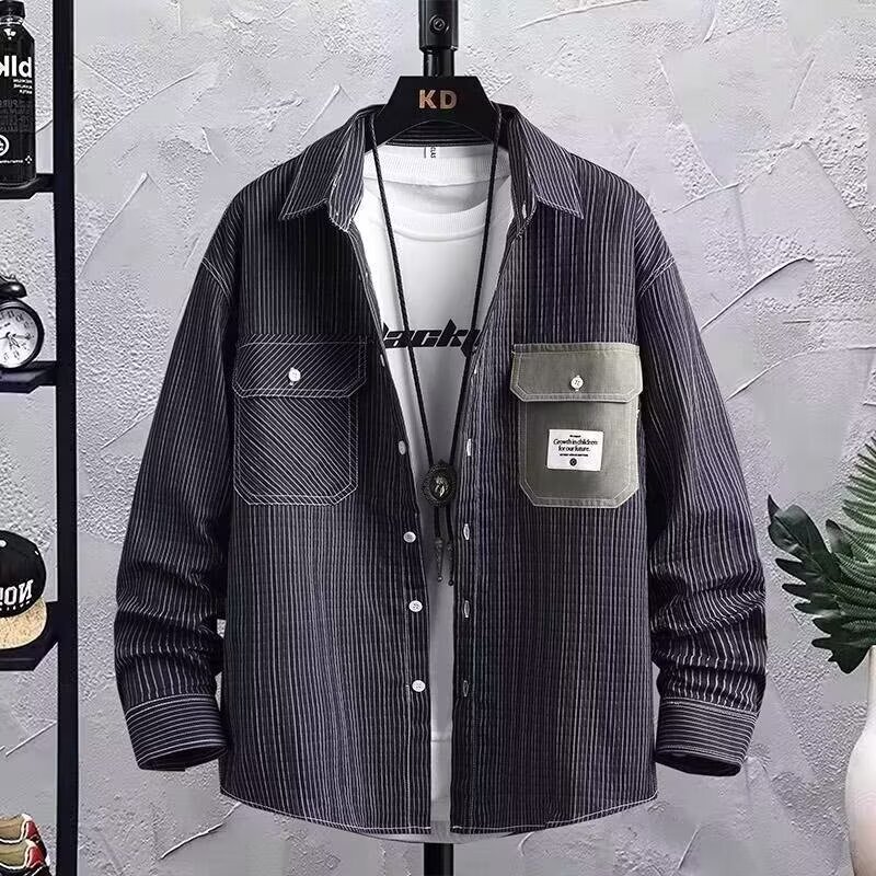 Highend Denim Shirt Jcket For Men Americn Style Trendy Brnd New Spring Nd Utumn Designer Jacket Model Wshed Longsleeve Stylish Shirtstyle Jcket