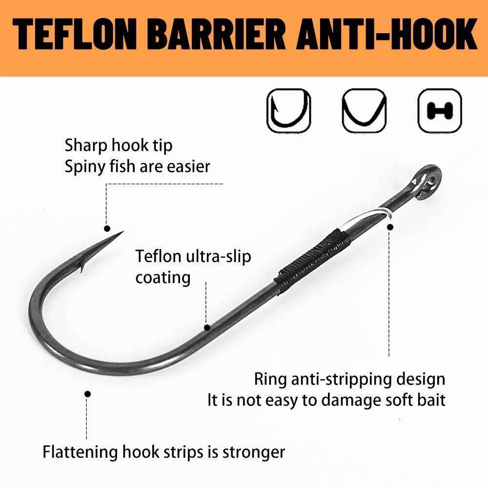 ZUKIBO10pcs Offset Jig Head Straight Handle Obstacle High Carbon Steel Puncture Soft Bait Hook Bass Fishing Tool Z260228