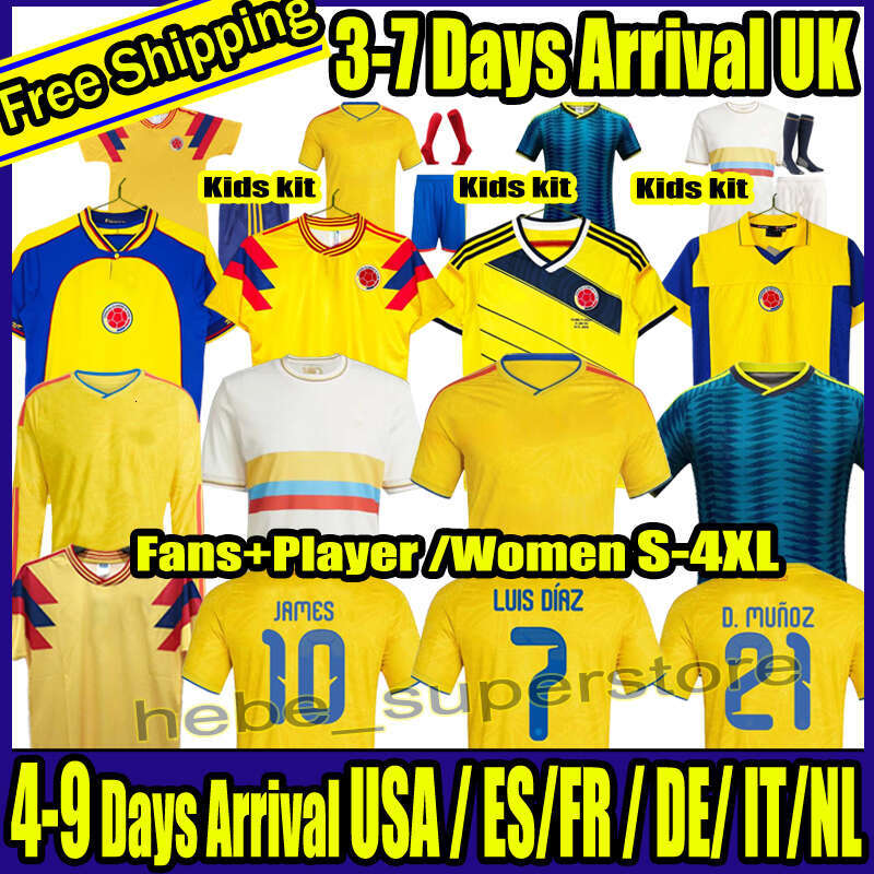 S-4XL 25 26 27 ColOMbiA JAMES soccer jerseys 2025 2026 Centenary Camisetas 2027 CoLUmBIa National Team Home Away Football jersey Shirt Kit Men KIDS Luis Diaz