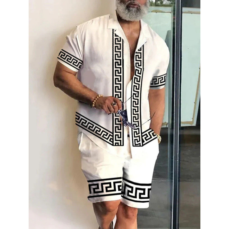 2026 Luxury Brand Designer Clothing 2025 New Fashion Men's Shirt, Personalized Casual Short-Sleeve Shirt And Shorts Set For Men