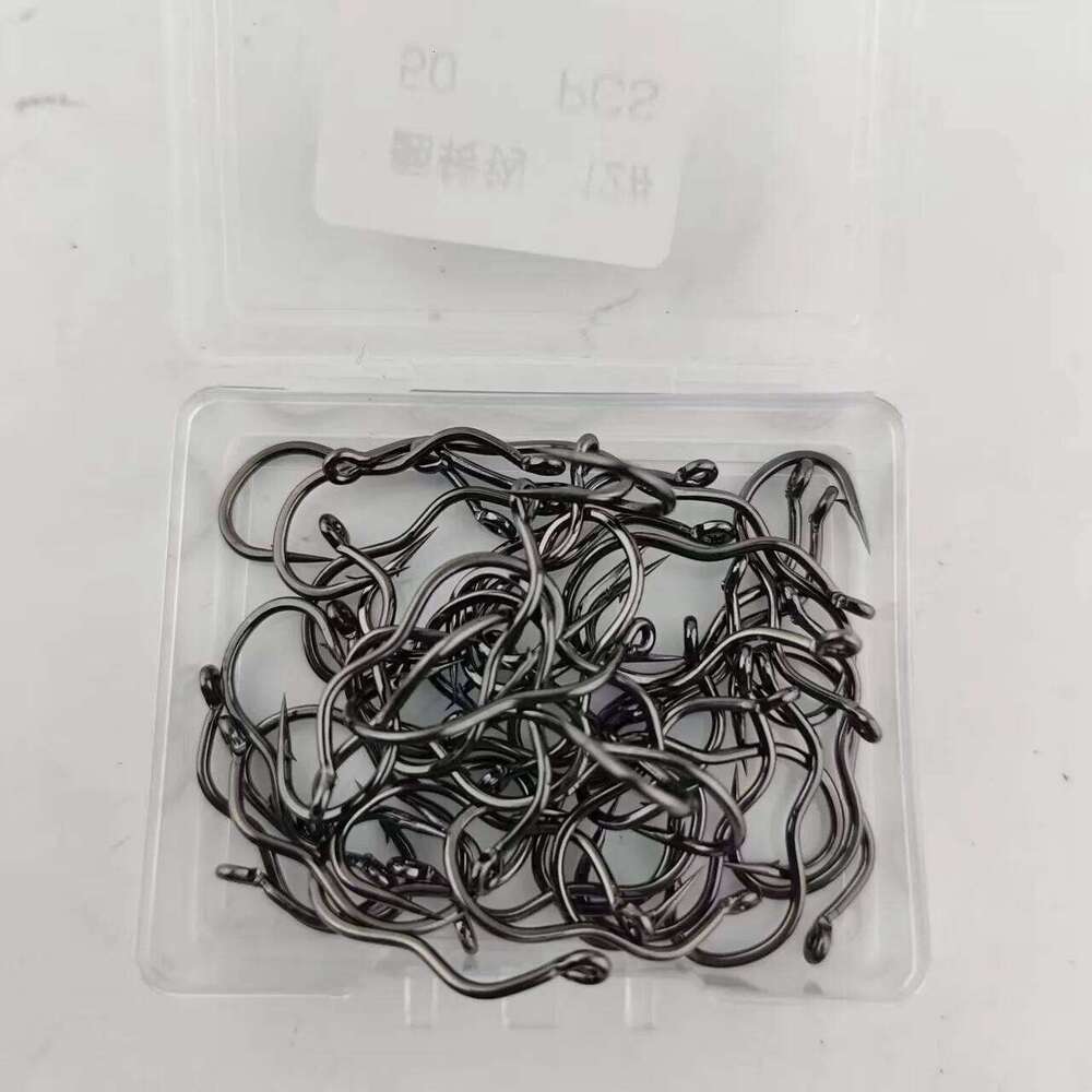 50pcs Automatic Flip High Carbon Steel Fish Barbed Hook for Bass Carp Fishing Freshwater Tackle Accessories Box Z260228