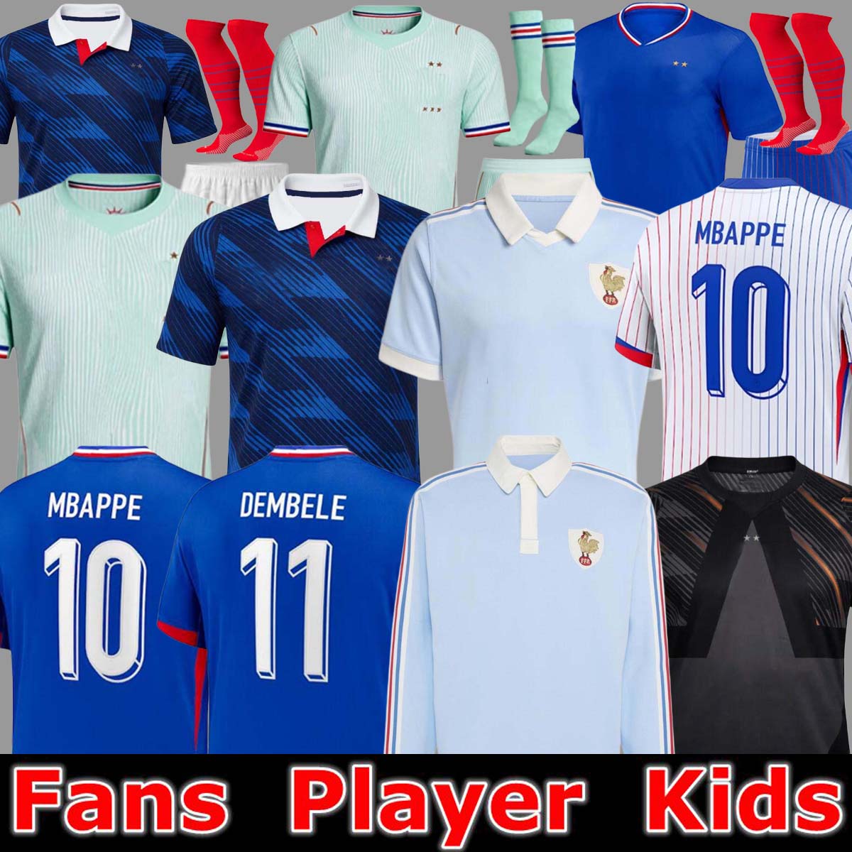 french soccer jersey 25 26 France MBAPPE THAUVIN BARCOLA OLISE EKITIKE 2025 2026 KANTE DEMBELE Maillots de football shirt equipement de foot Men kids kit enfants
